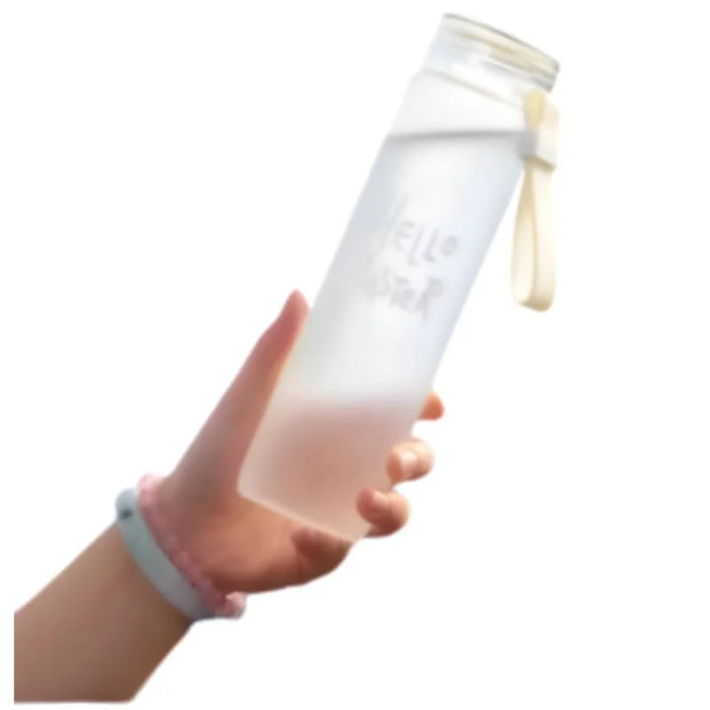 Frosted Glass Water Bottle | Leak-Proof Insulated Bottle with Hello Master Decal Logo | 400ml