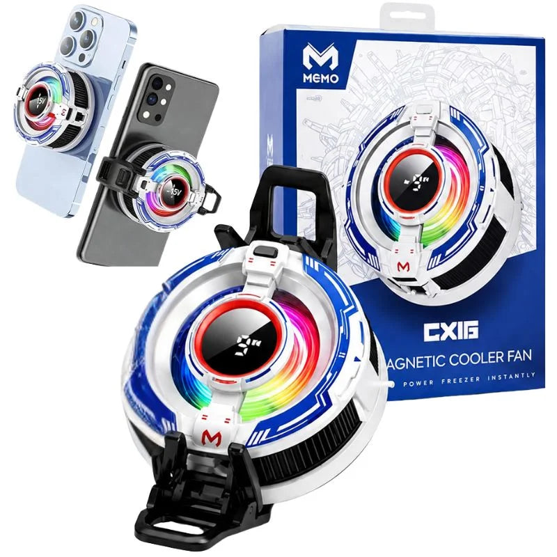 MEMO Magnetic Mobile Cooling Fan | Semiconductor Phone Cooler with RGB Lights | Fast Cooling Gaming Radiator for Android & iPhone