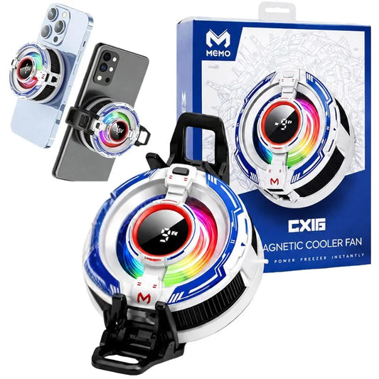 MEMO Magnetic Mobile Cooling Fan | Semiconductor Phone Cooler with RGB Lights | Fast Cooling Gaming Radiator for Android & iPhone