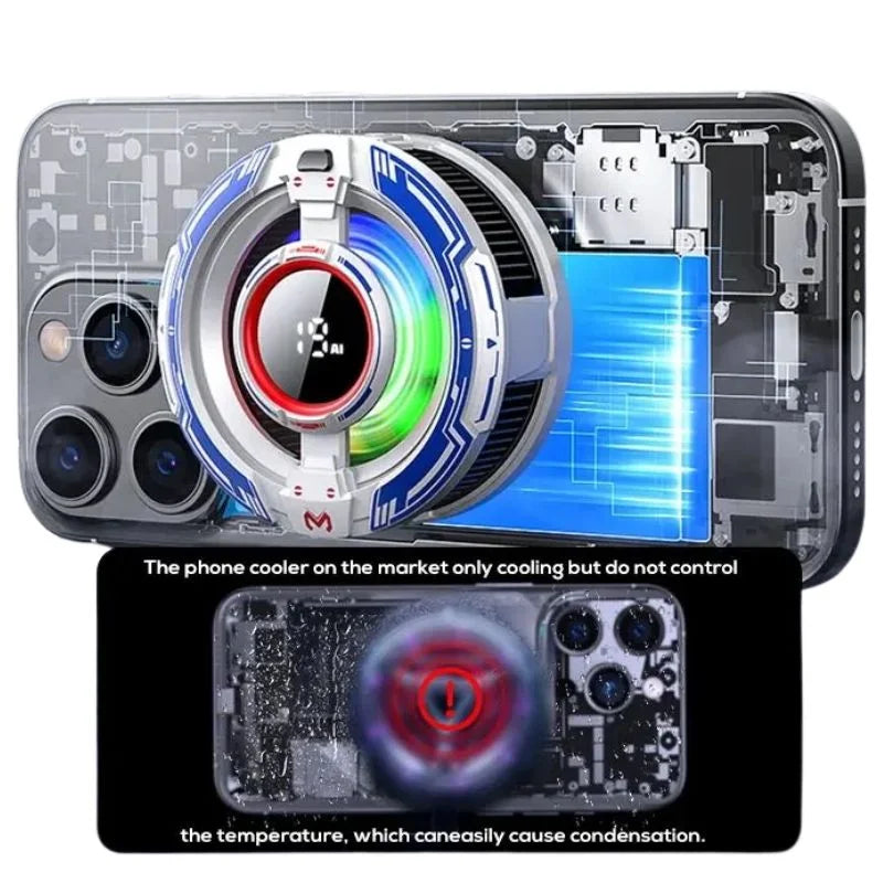 MEMO Magnetic Mobile Cooling Fan | Semiconductor Phone Cooler with RGB Lights | Fast Cooling Gaming Radiator for Android & iPhone
