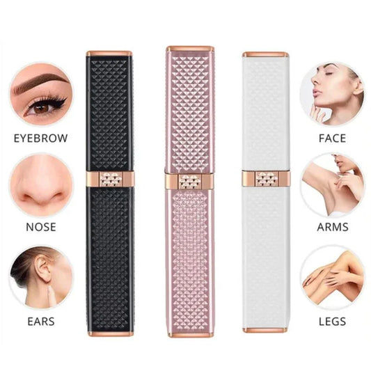 2-in-1 Flawless Facial Hair Remover & Eyebrow Trimmer | USB Rechargeable, Painless & Portable