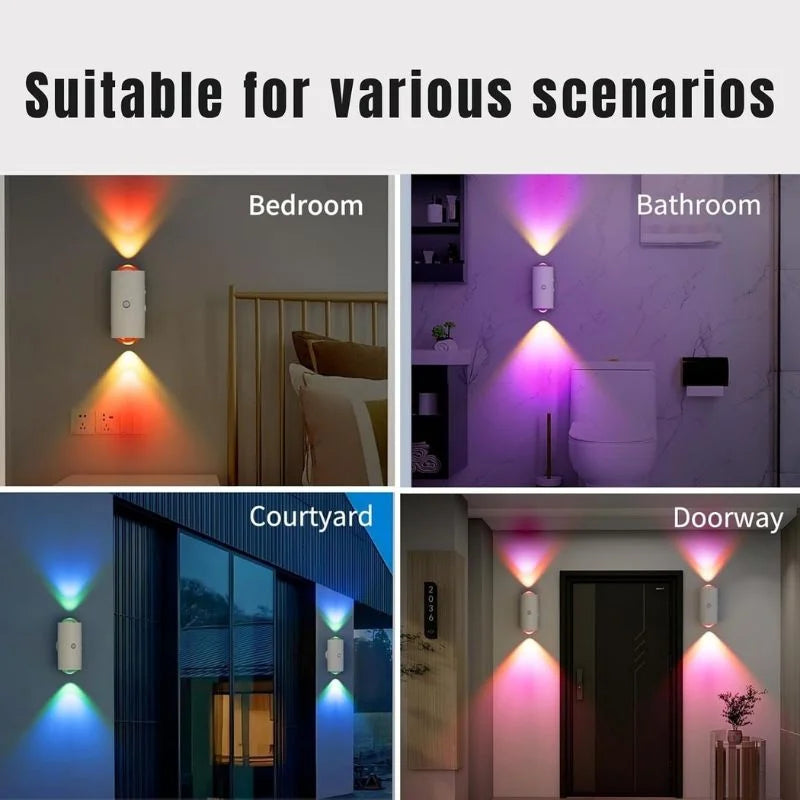 LED Night Light with Motion Sensor | Rechargeable Wireless Wall Lamp | Dimmable Smart Night Light | Magnetic Indoor & Outdoor Wall Light
