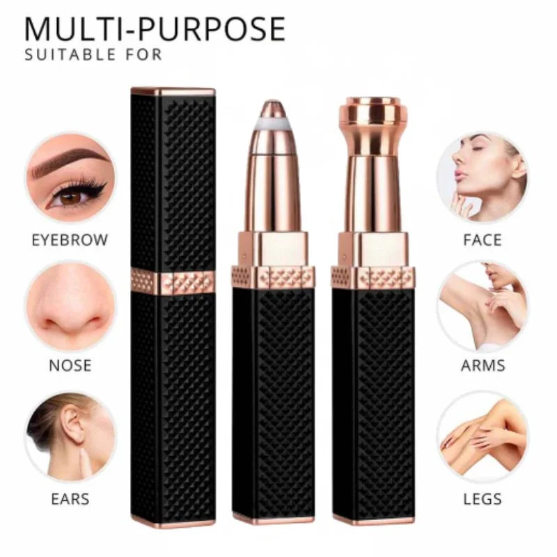 2-in-1 Flawless Facial Hair Remover & Eyebrow Trimmer | USB Rechargeable, Painless & Portable