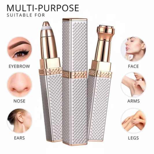 2-in-1 Flawless Facial Hair Remover & Eyebrow Trimmer | USB Rechargeable, Painless & Portable
