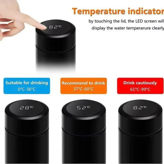 LED Temperature Display Water Bottle | Smart Stainless Steel Vacuum 500ml Flask