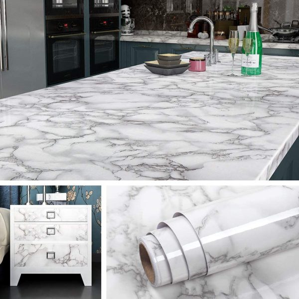 Marble Sheet Sticker | Waterproof Self-Adhesive PVC Wallpaper for Furniture Walls