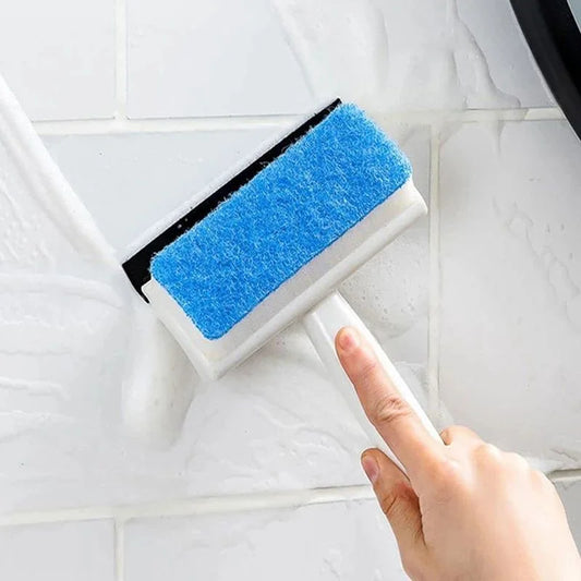 2-in-1 Foam Window Wiper & Glass Cleaner | Rubber Squeegee with Foam Sponge | Car Windshield, Mirror & Kitchen Glass Cleaning Brush