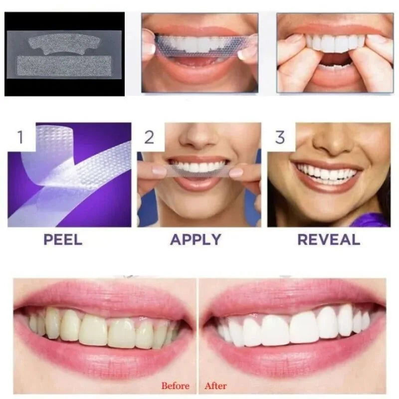Gegemoon Teeth Whitening Strips | Professional Whitening Kit | Enamel Safe | Deep Stain Removal | Mint Flavor | 7 Pairs