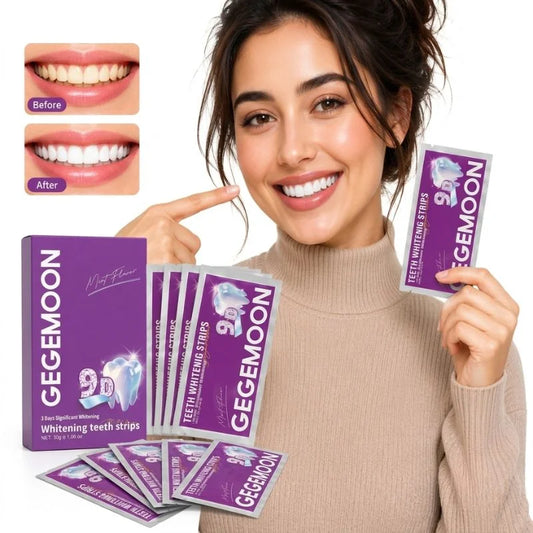 Gegemoon Teeth Whitening Strips | Professional Whitening Kit | Enamel Safe | Deep Stain Removal | Mint Flavor | 7 Pairs