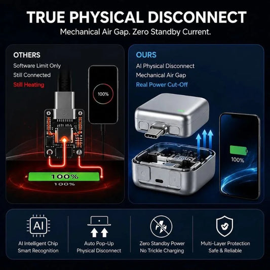 Automatic Charging Disconnector | Model LX-007 | Smart Auto Power Cut-Off Battery Protector | Type-C to Type-C Fast Charging Guardian