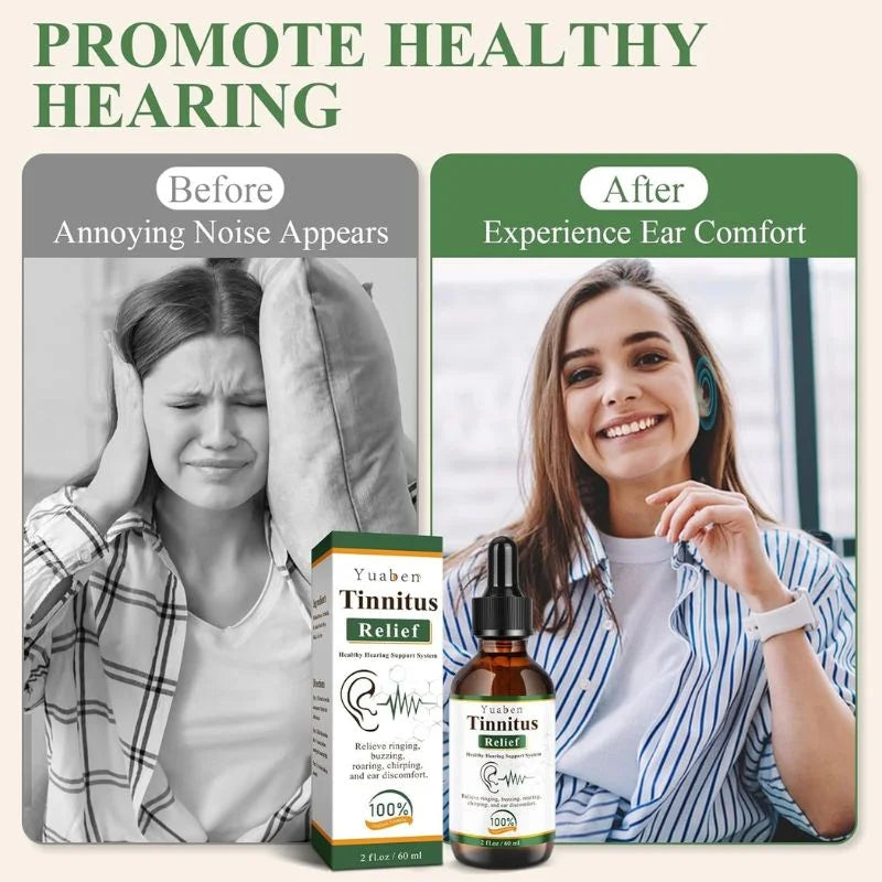 Yuaben Tinnitus Relief Drops | Healthy Hearing Support System | Ear Care Drops for Ringing, Buzzing & Ear Wellness | 60ml