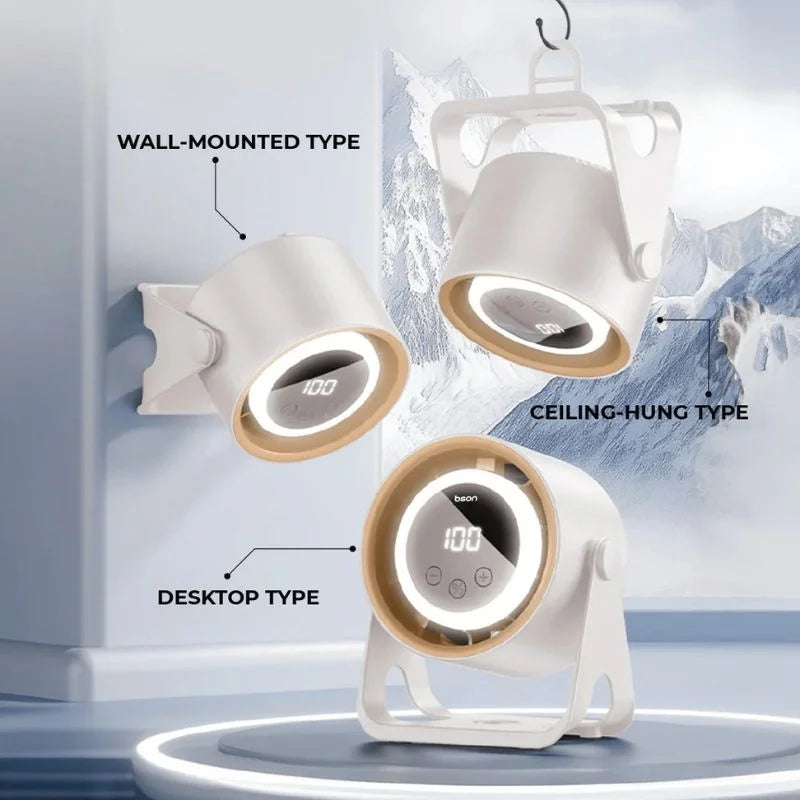 Rechargeable Desktop Circular Fan | 3 Speed Personal Cooling Fan | Quiet Air Circulator for Home, Office & Travel