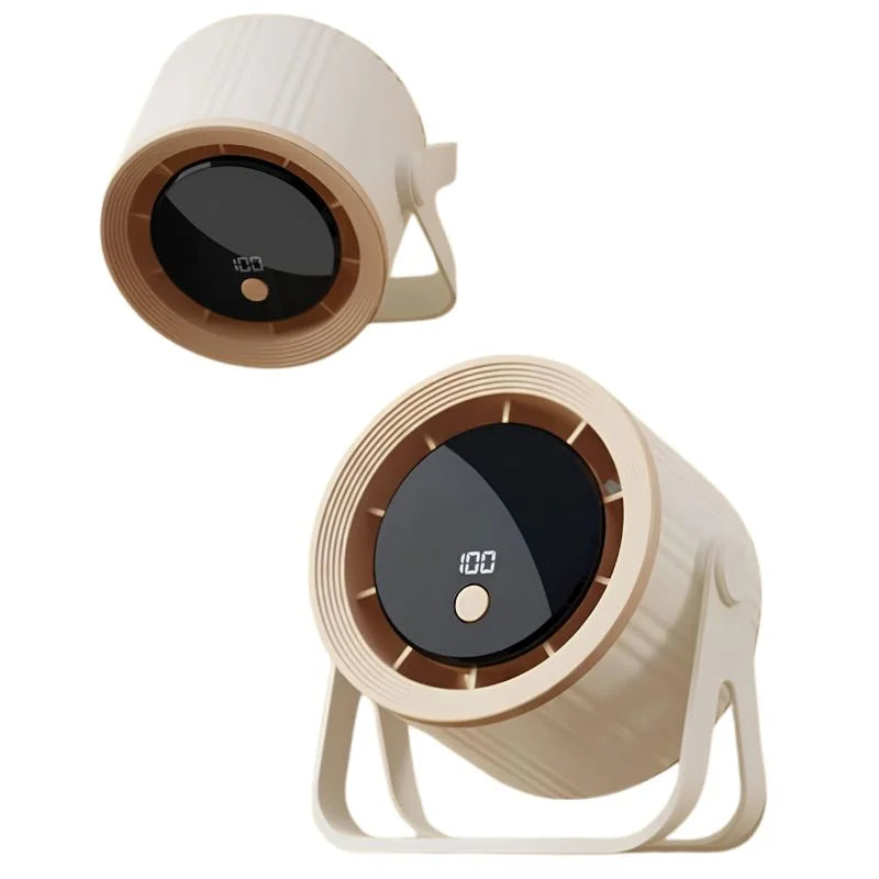 Rechargeable Desktop Circular Fan | 3 Speed Personal Cooling Fan | Quiet Air Circulator for Home, Office & Travel