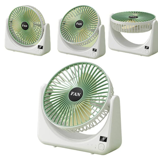 Rechargeable Desktop Circular Fan | 3 Speed Personal Cooling Fan | Quiet Air Circulator for Home, Office & Travel