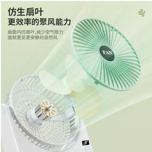 Rechargeable Desktop Circular Fan | 3 Speed Personal Cooling Fan | Quiet Air Circulator for Home, Office & Travel