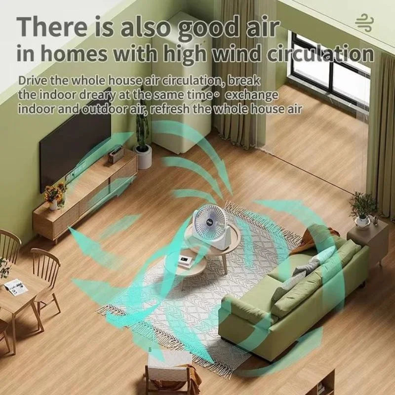 Rechargeable Desktop Circular Fan | 3 Speed Personal Cooling Fan | Quiet Air Circulator for Home, Office & Travel