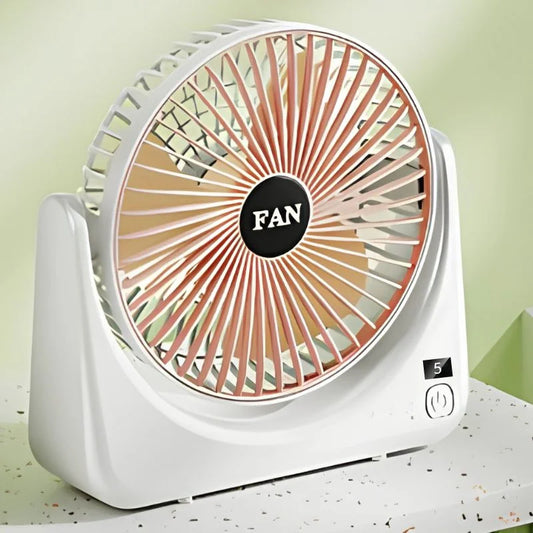 Rechargeable Desktop Circular Fan | 3 Speed Personal Cooling Fan | Quiet Air Circulator for Home, Office & Travel